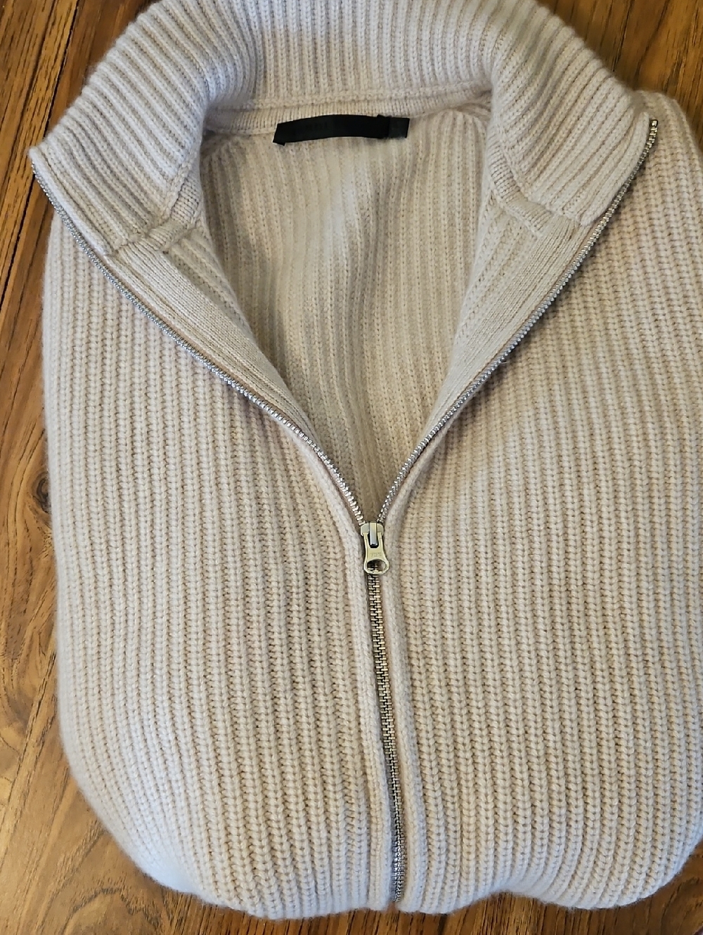 NWOT Jenni Kayne Boyd Cashmere Sweater In Oatmeal Small-XS Full-zip - Picture 6 of 14